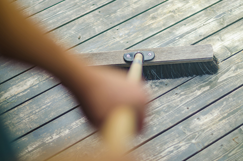 Fall deck cleaning