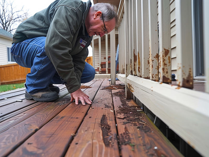Inspecting the deck