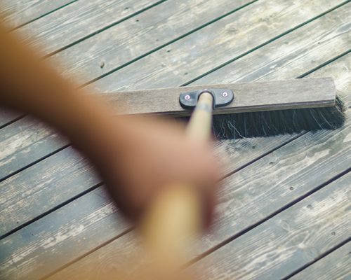 Fall deck cleaning