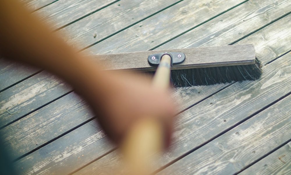 Fall deck cleaning by Issaquah Lumber